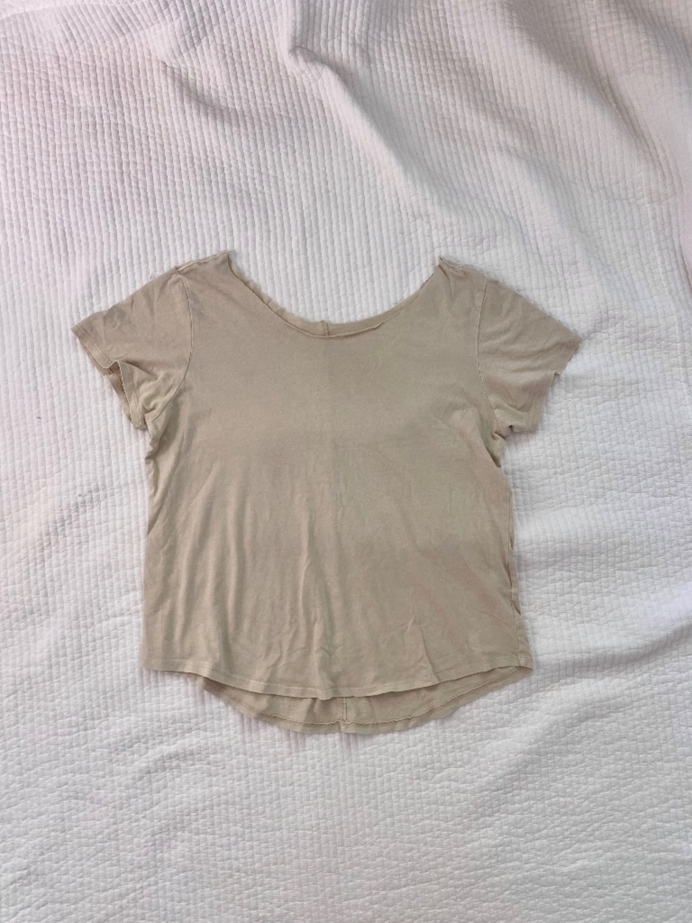 beige tan cream Cotton:On off the shoulder tee